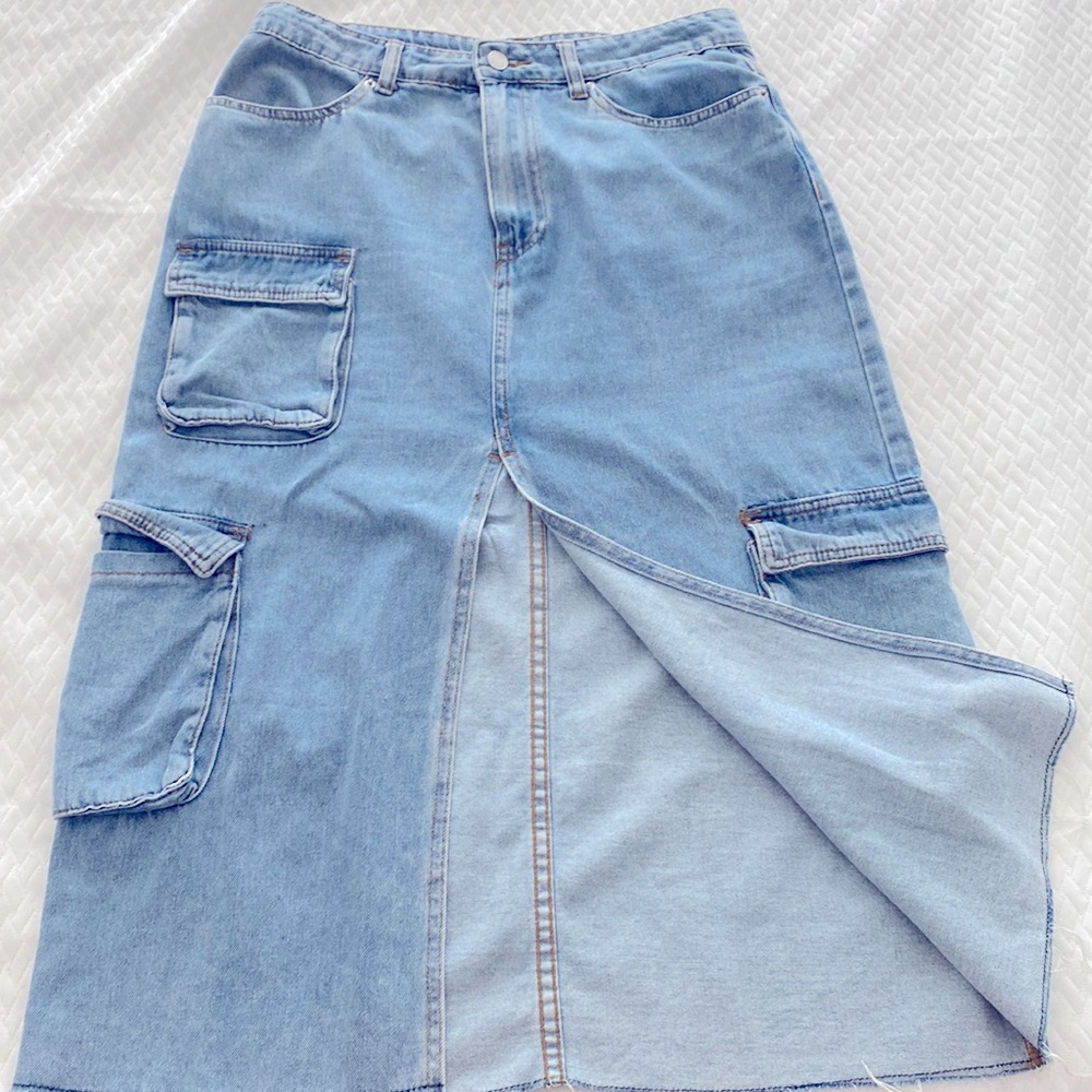 High rise denim Skirt